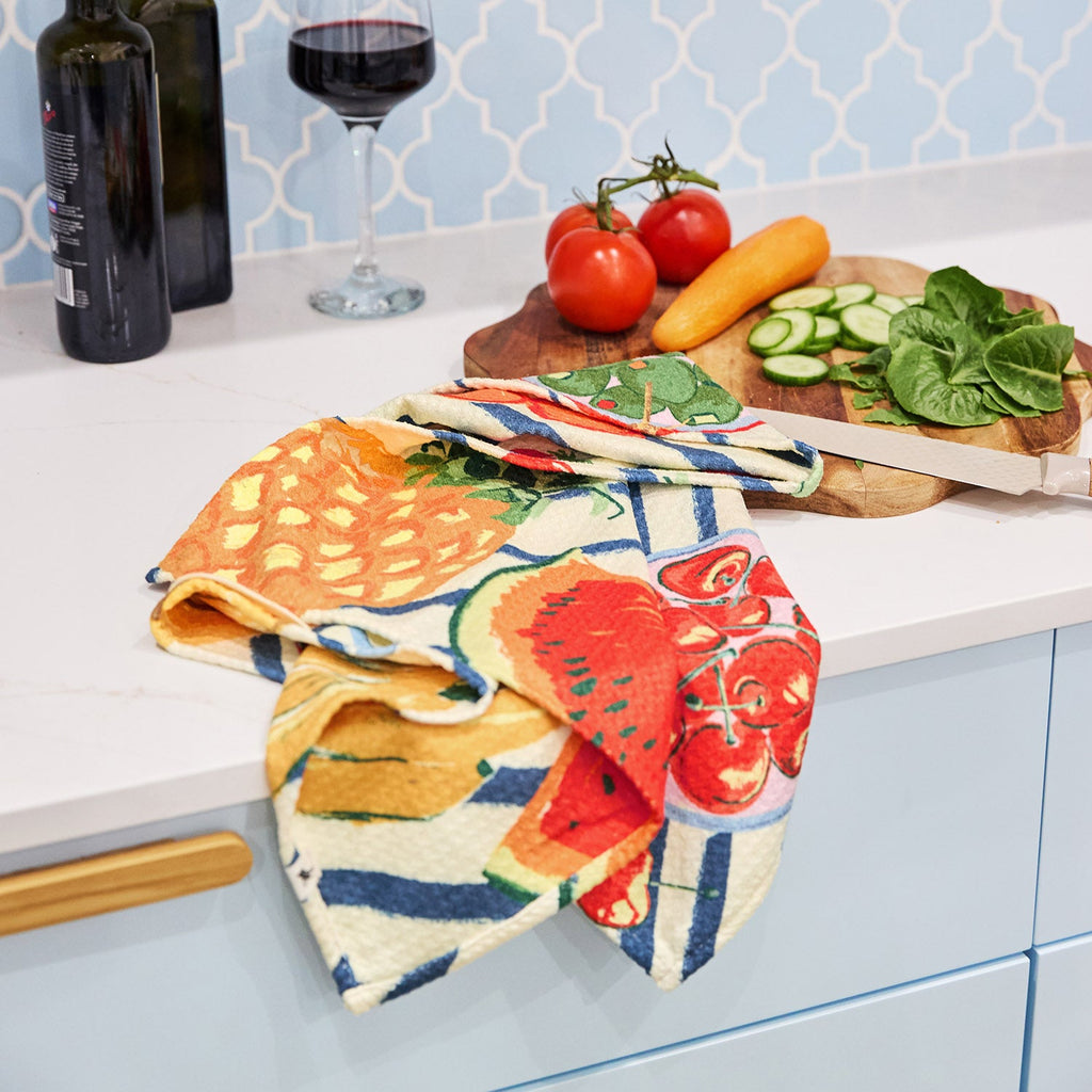 dock and bay tea towel