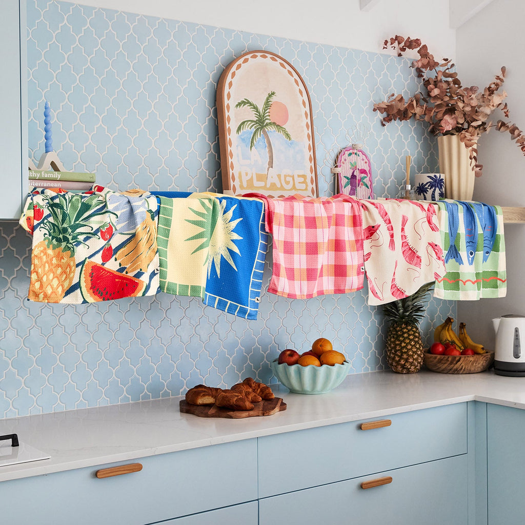 dock and bay tea towel