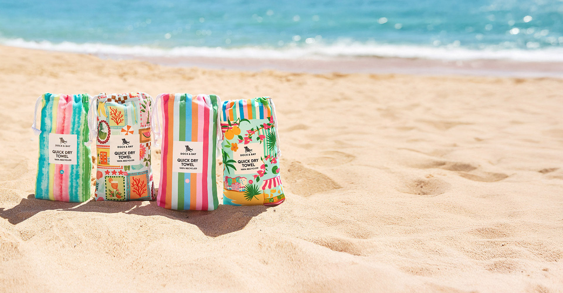Dock & Bay Schnelltrocknende Handtücher – Postkarten aus dem Paradies (4er-Set)