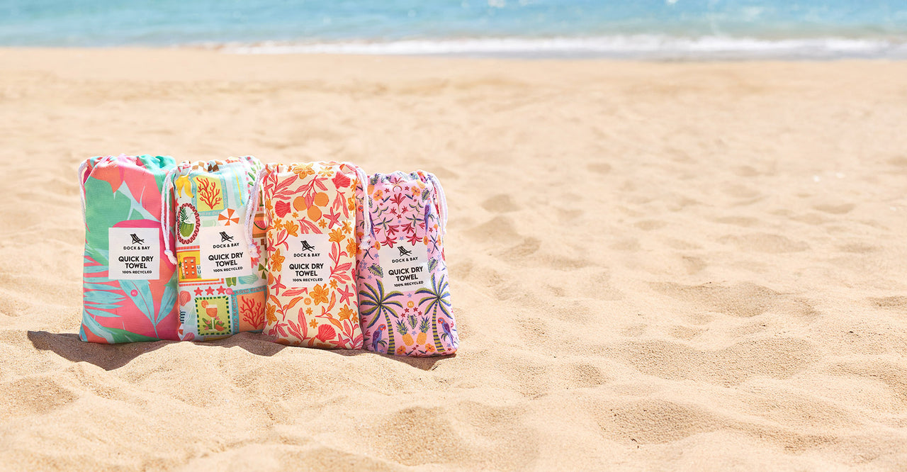 Dock & Bay Schnelltrocknende Handtücher – Sunset Tropics (4er-Set)