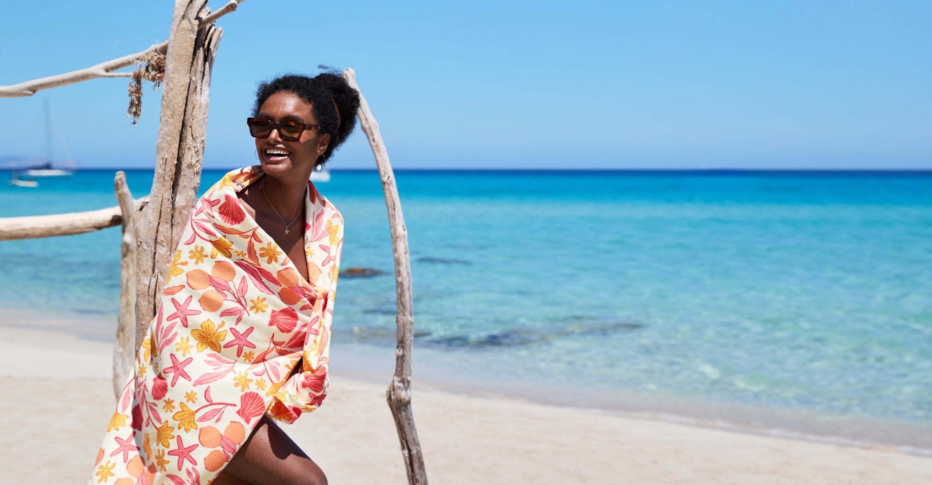 Serviette à séchage rapide Dock & Bay - Tangerine Tide